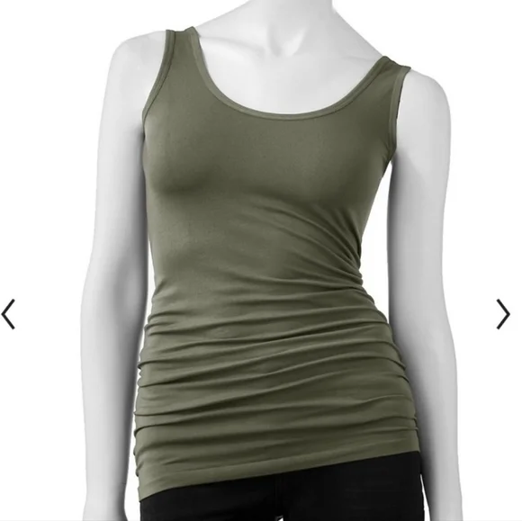 Rock & Republic Seamless Olive Green Tank Top New Without Tags - Picture 5 of 5